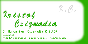 kristof csizmadia business card