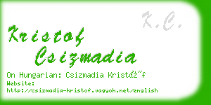 kristof csizmadia business card